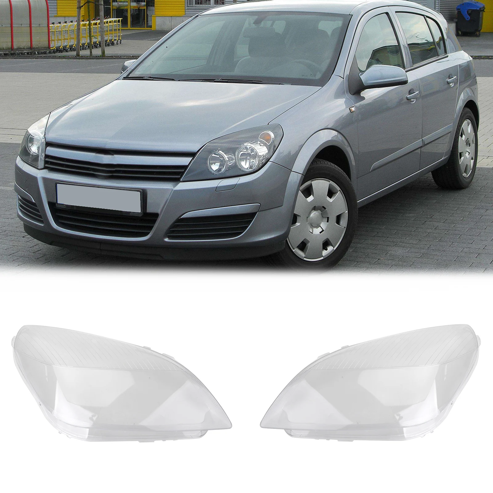 

Areyourshop Left + Right Headlight Headlamp Lens Cover Fits For Astra Vauxhall H Mk5 2004-2010, Clear