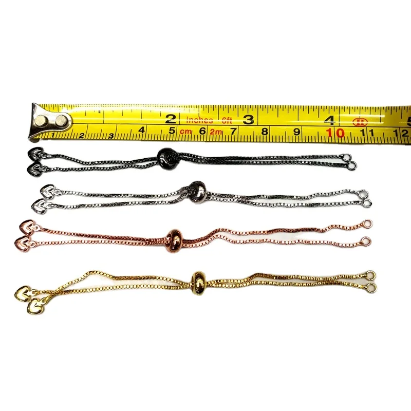 

Jewelry Accessories Brass  Bracelet Chain Silver Gun Black Rose Gold Plated Slider Box Chain For Jewelry Making diy