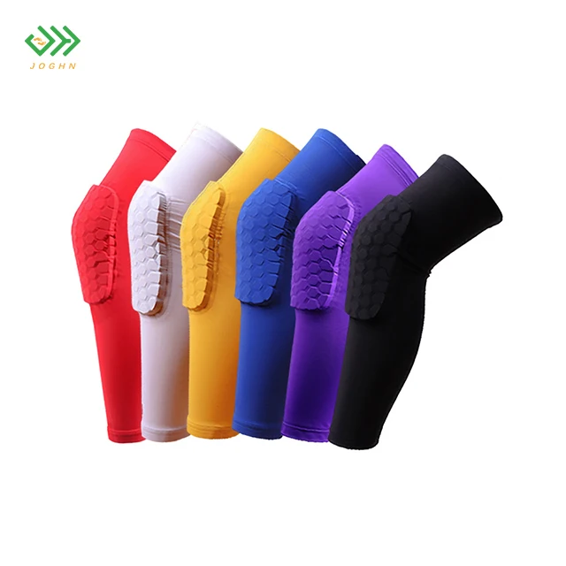 

JOGHN Breathable Basketball Honeycomb Knee Pads for Everyone Who Loves Sports, Red/white/yellow/black/blue/purple
