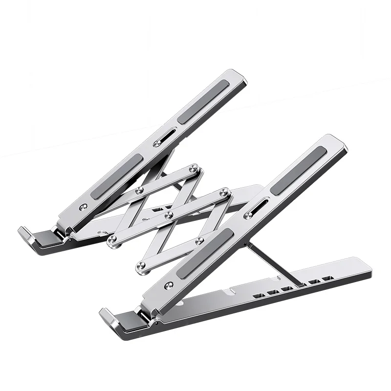 

Aluminum Alloy + Silicone laptop stand portable stand for laptop cooling stand, Silver /gray