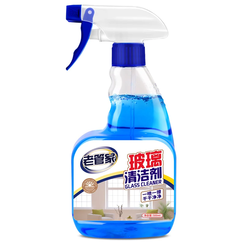

Eco-Friendly glass cleaning detergent Dirty Remover Window Cleaner Glass cleaner, Clear light blue liquid