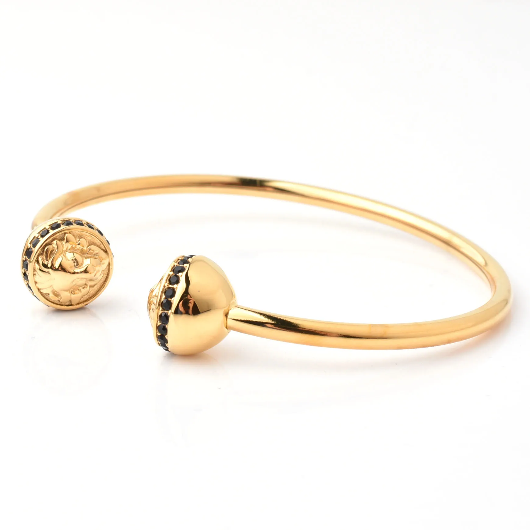

Dongguan Factory Fashion Accessory Jewelry 2021 Gold Lion Head Bangle Bracelet