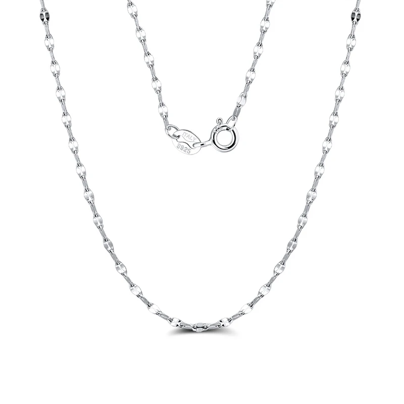 RINNTIN SC26 Chain Jewelry 925 Sterling Silver 2.3mm Twist Flake Chain Necklace for Women
