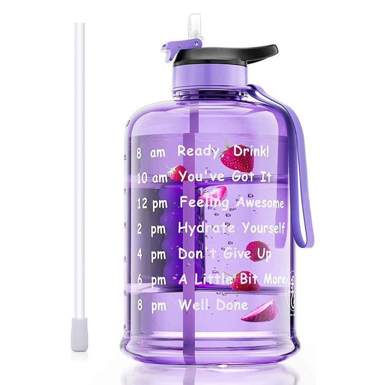 

32oz 1 Gallon 128oz Motivational Water Bottle with Time Marker & Straw Leakproof Tritan BPA Free for Fitness Gym Outdoor Used, Customized color