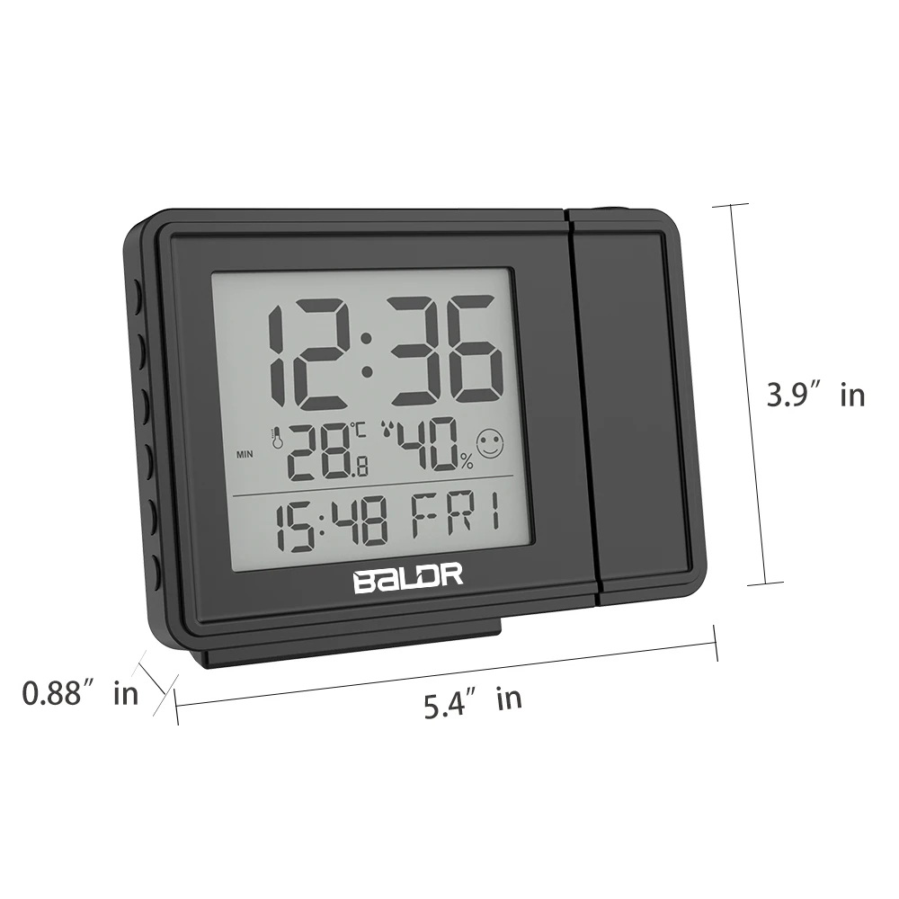 

Projection Digital Alarm Clock for Bedrooms Projector on Ceiling USB Charger Port Indoor Temperature & Humidity Table Clock
