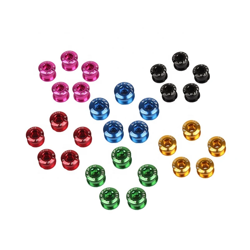 

BMX MTB CNC Mountain Bike Road Bike Bike Crankset Screw Chain Ring Bolts ChainRing Nuts, Silver/red/golden/blue/green/purple/black/rose red