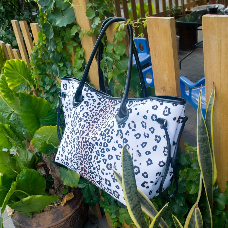 

Leopard Stripes Tote Bag Colorful Stripe Handbag Large Neverfull Bag DOMIL 1061068