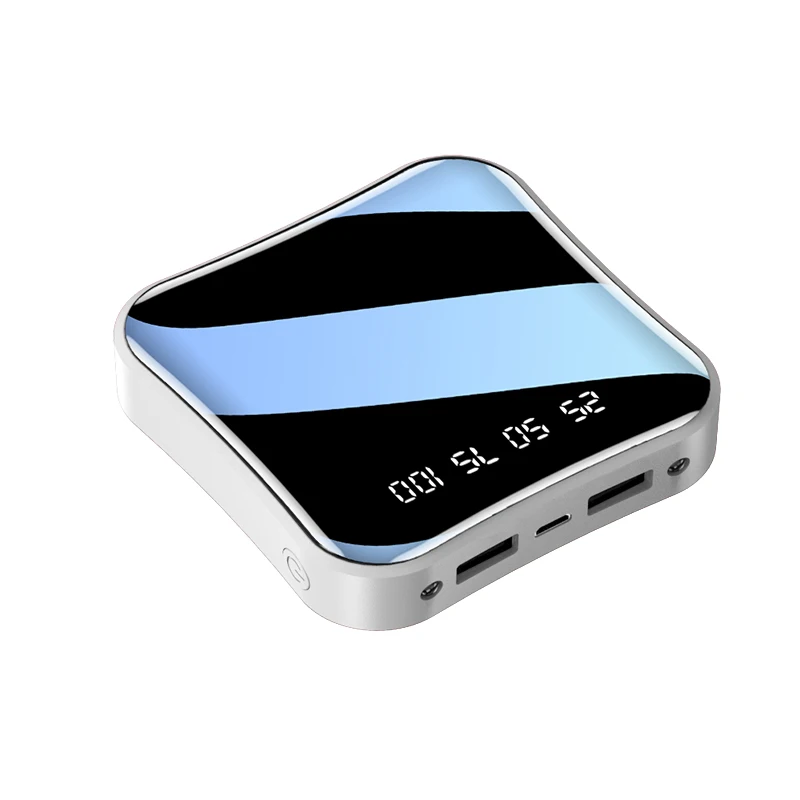 

KM53 Best gift customization mini slim mirror screen power bank 20000mah factory wholesale price 20000mah mini power bank, 3 colors