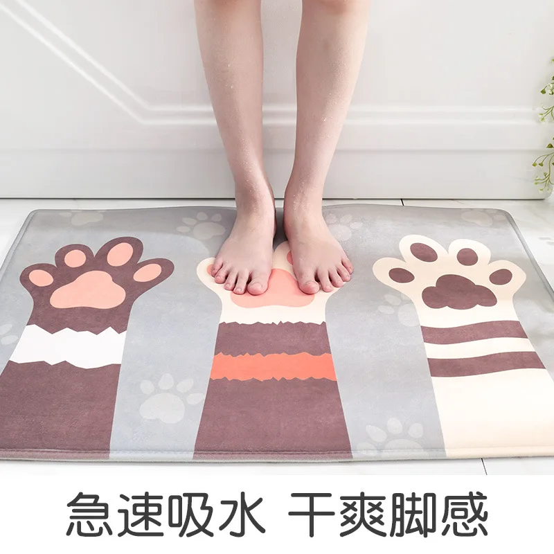 Details about   Cartoon Animal Cat Go Away Printing Doormat Flannel Home Decoration Non-Slip 1Pc 