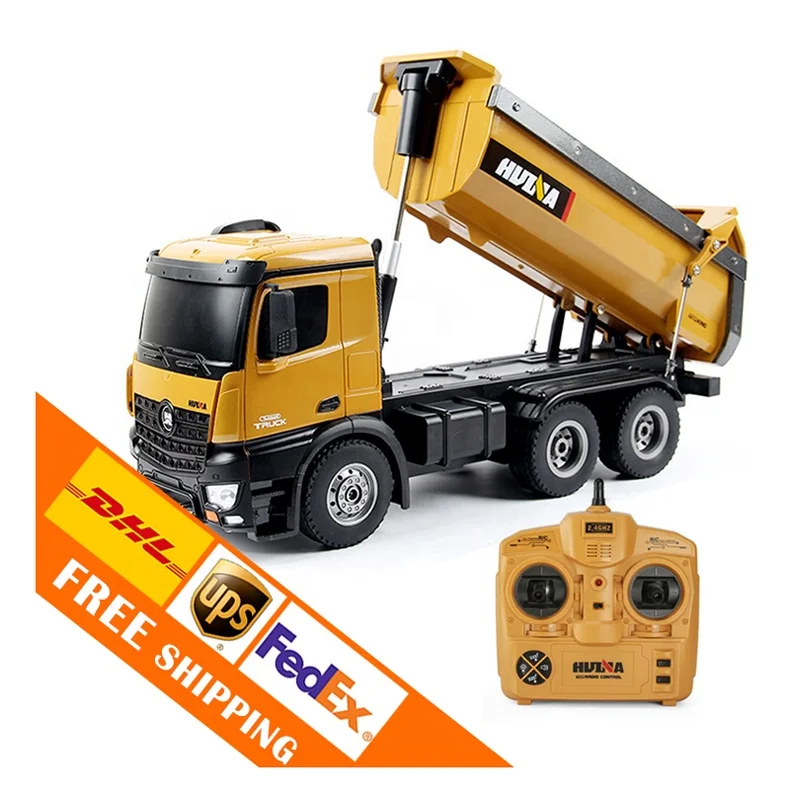 

Huina Hui Na 1573 573 rtr 2.4g 10ch 1/14 dump trucks engineering construction vehicle remote control rc alloy metal truck toy, Yellow