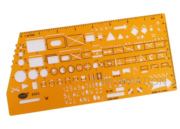 
Chinese Manufacture Plastic Military Ruler special purpose Drawing Template for soldiers training #8353 