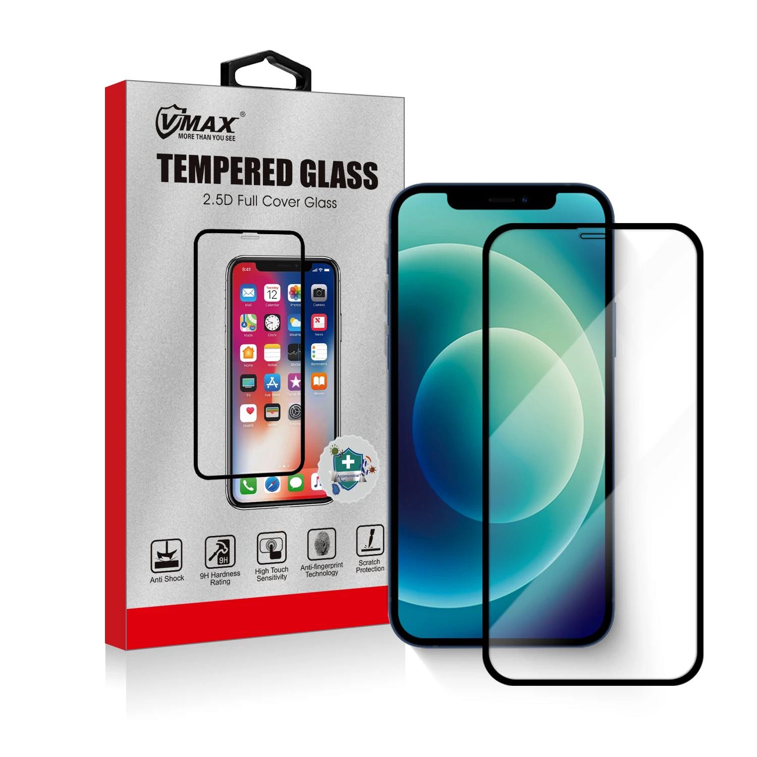 

2.5D Full Cover Tempered Glass for iPhone 9H 0.33mm Tempered Glass Screen Protector for iPhone 12 pro Max