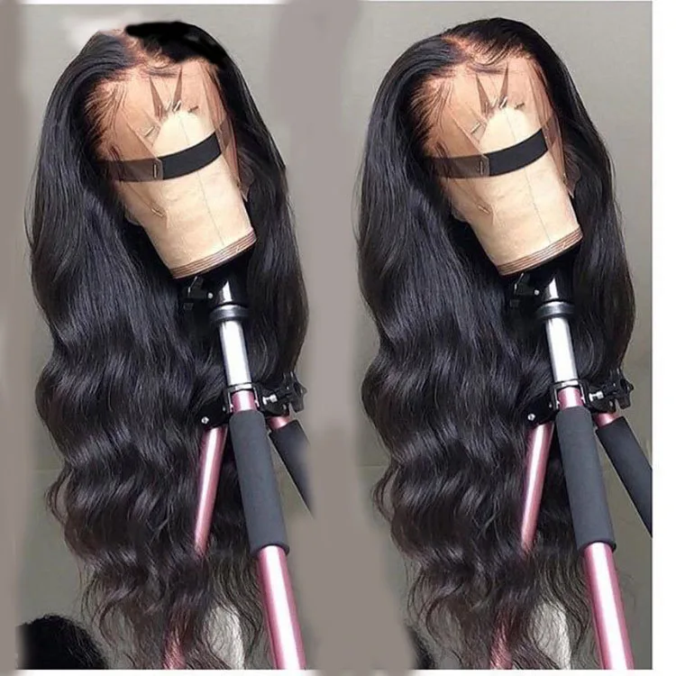 

Hot style live hair natural color hair wig with half lace hair extensions, Natural colors