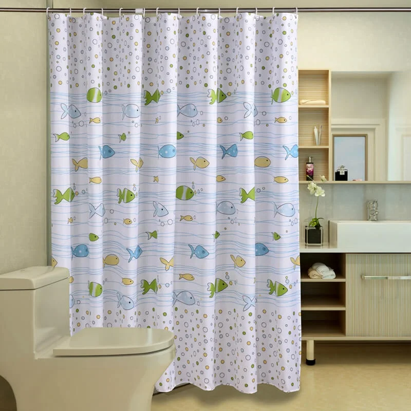 

i@home bubble fish white waterproof cartoon funny shower curtain printing for kids