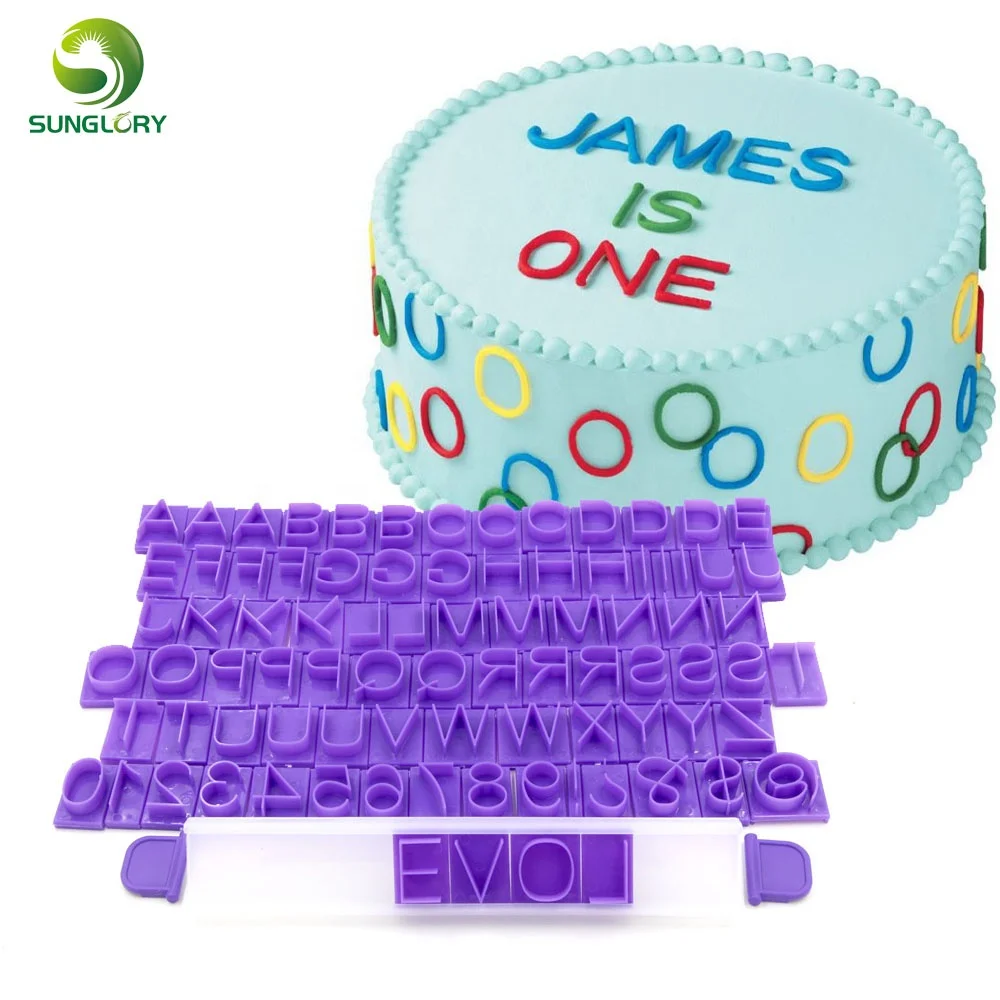

DIY 85PCS Plastic Capital Letters Cookie Cutter Number Message Press Set Alphabet Cookie Mold Symbol Letters Fondant Cake Mold
