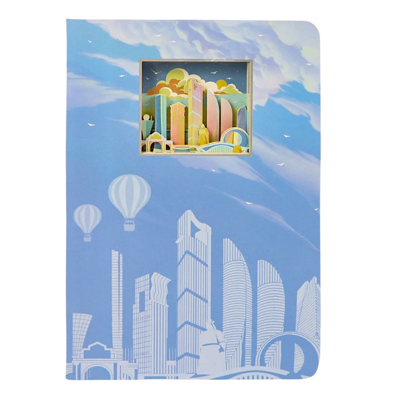 Custom Logo Notebook Stone Paper Hardcover Notepad Santorini Picture Promotional Notebook for Business Gift SetA5 Diary Notebook