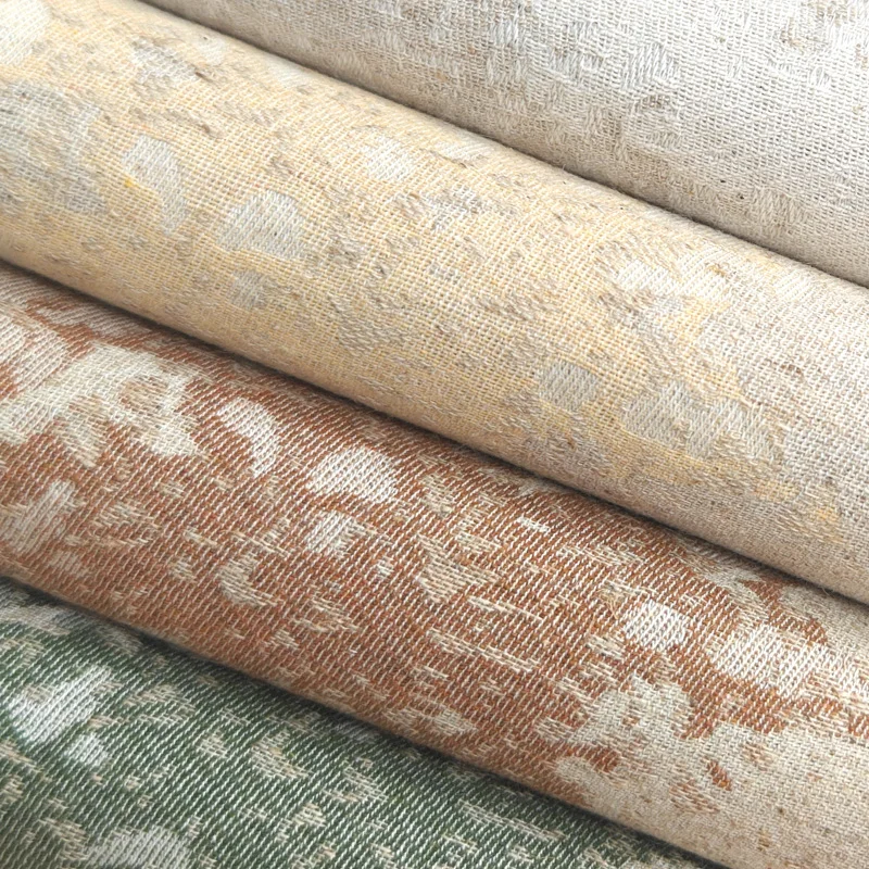 100% Blackout Royal Quality Linen Curtain Fabric Woven Yarn Dyed Home Decor Shiny Pure Linen Thermal Insulated Rolls Living Room