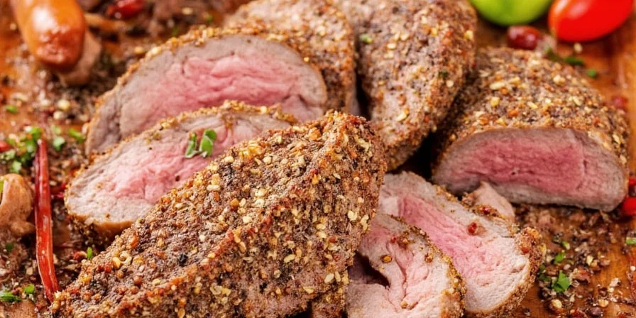 Various meats seasoned with gyro seasoning