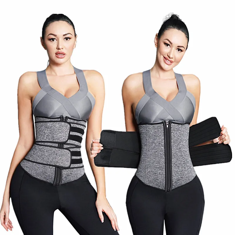 

Hot Sales Women Slimming Private Label Plus Size Shapewear Tummy Control Compression Weight Lose Neoprene Waist Trainer Cincher, Black red gray