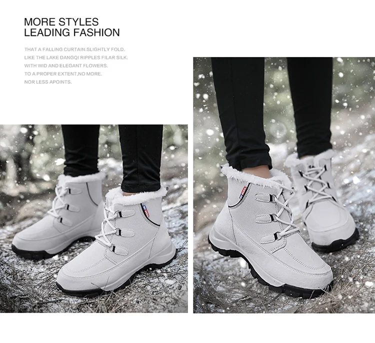 Outdoor Winter Durable Women Snow Boot Warm Mid-Calf Cotton Casual Girl Shoes