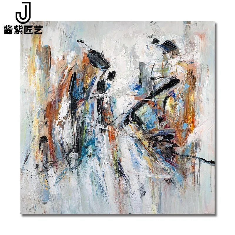 

Hand Painted Large Oil Abstract Wall Art Picture Abstract Big Black Acrylic Painting Cuadros Hand Painting Canvas Service Custom