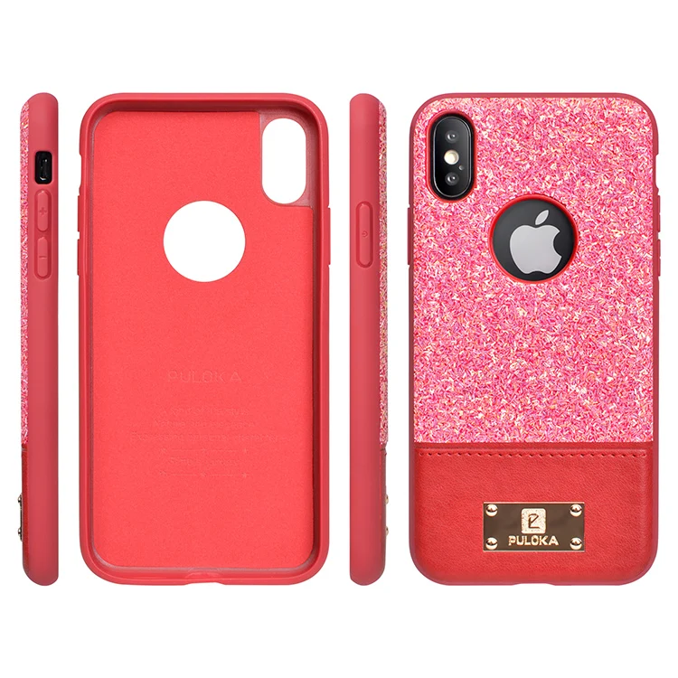 

PULOKA OEM Luxury Leather Bling Phone Case for girl iphone Phone case for Iphone 11