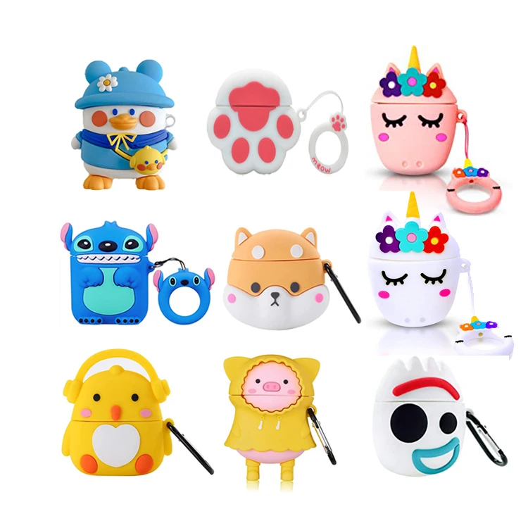 

Cartoon Cute Animal Dog Duck Chicken Pig Soft Silicone Case Shockproof Silicone Protective Cover for AirPods 1 2 for Airpods Pro
