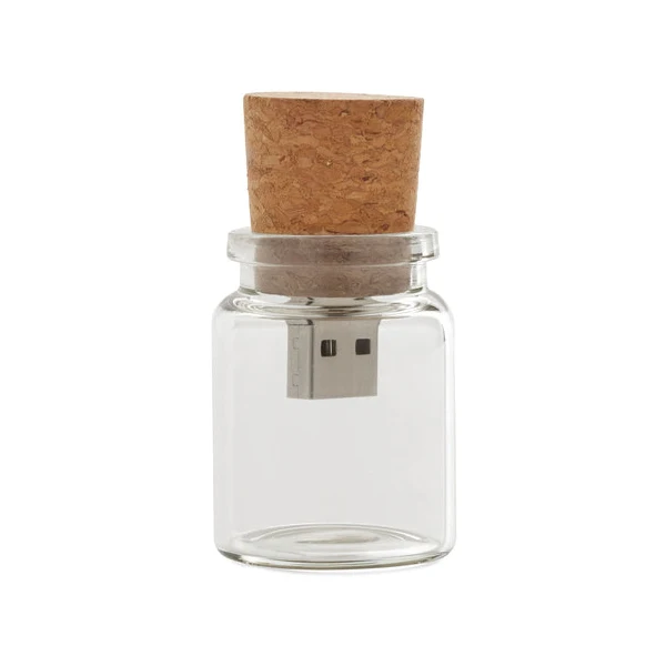 

Printable Promotional Products The Jar Glass USB Bottle USB Flash Drive 128 gb glass flash drive