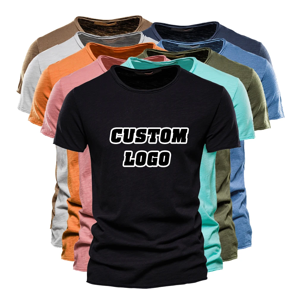 

Mens Fashion T-shirt O-Neck 2022 trendy Slim Fit Quality 100% Slub Cotton Short Sleeve Vintage Muscle T shirt For Men