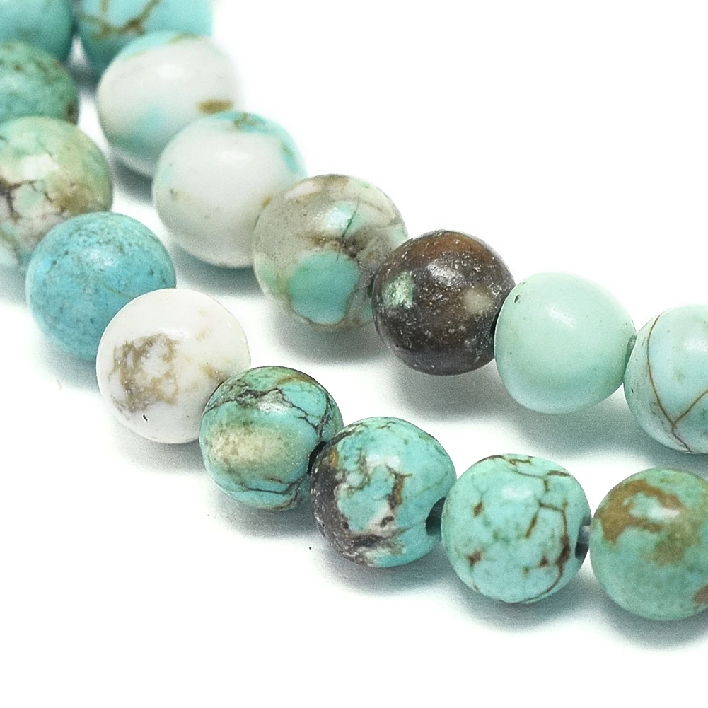 

PandaHall 10mm Dyed & Heated Round Natural Turquoise Beads