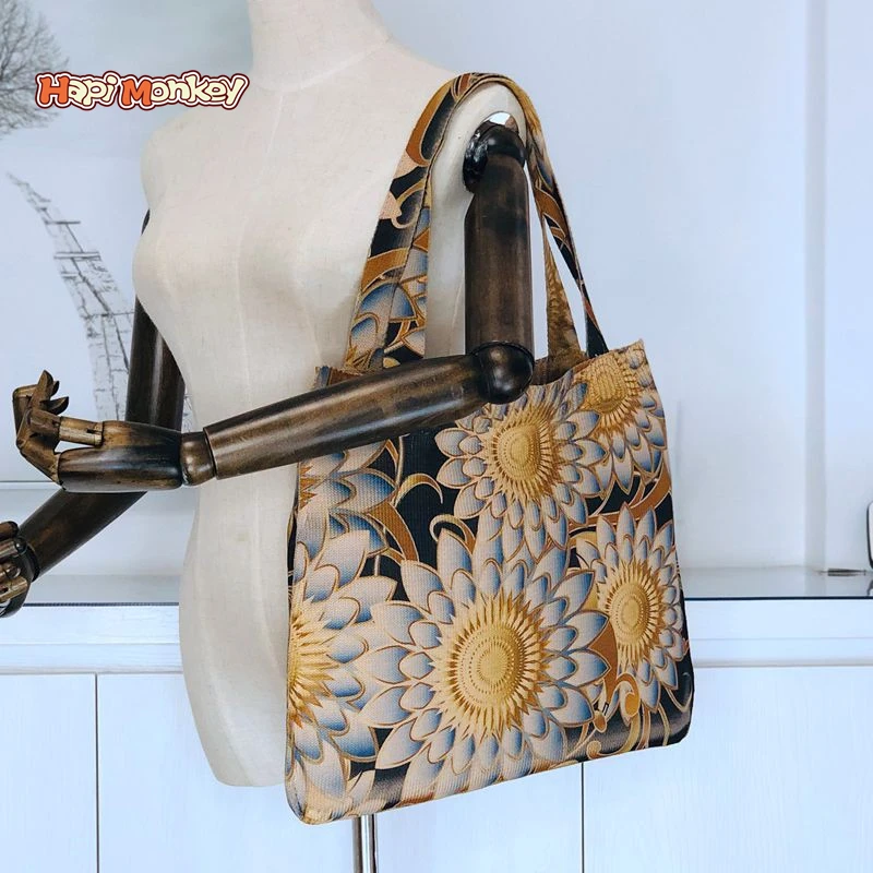 

HapiMonkey HMNY208 Eco-friendly Cotton Sun Flower Printed Bag Shopping Tote Lady Woman Girl Handbags