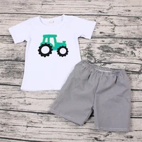 

kid clothing print top match plaid shorts set baby boy summer outfit baby children boutique clothes boy fashion summer clothes