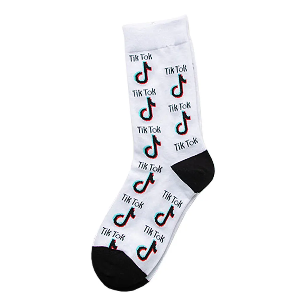 

Custom logo cotton hip hop funny tik tok socks for men, Solid color