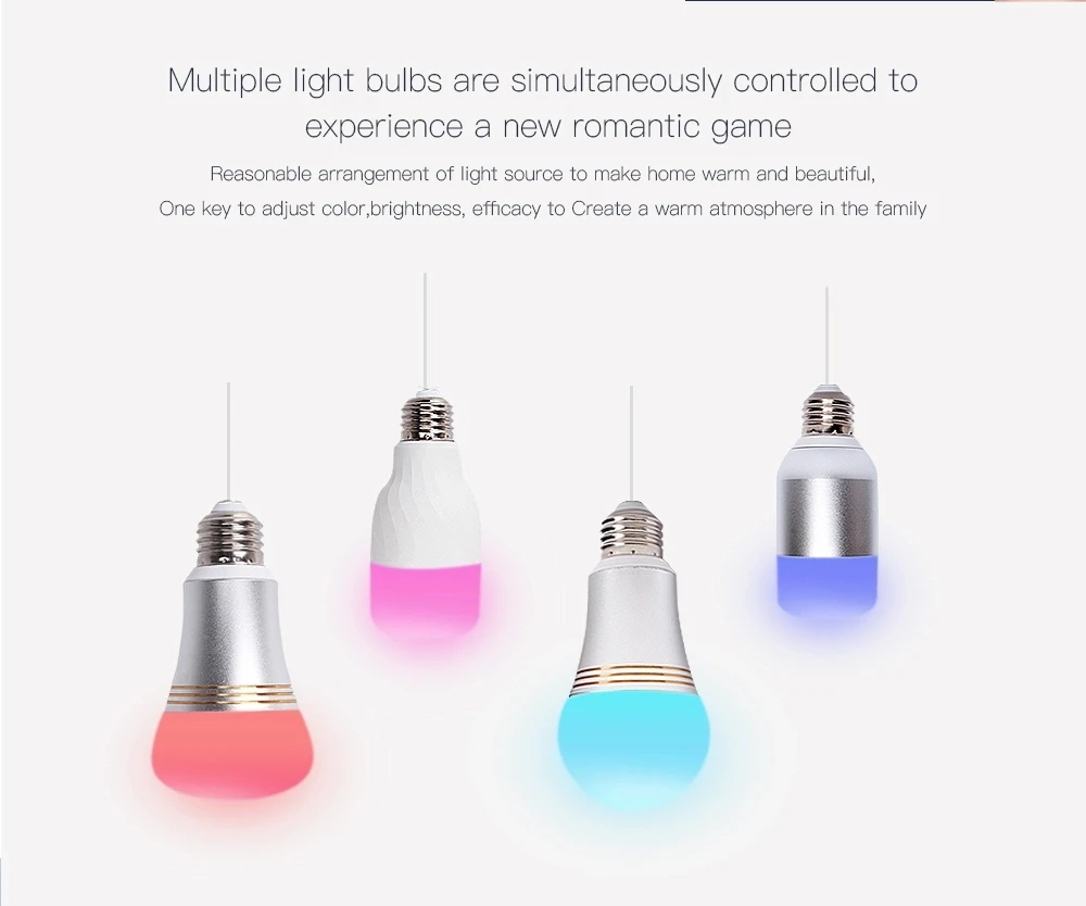 E27 E26 110V Smart Wi-Fi LED Remote Control Wireless RGB Bulb Light
