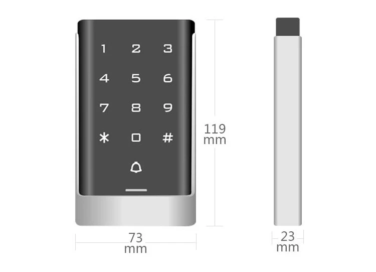 Professional Standalone Access Control Keypad+RFID Reader 125KHz Wiegand 26 Illuminated Metal Case