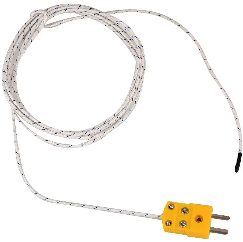 Mini-Connector Yellow or Orange Thermocouple Temperature Probe Sensor Measure Range -50~700 (Pack of 5)