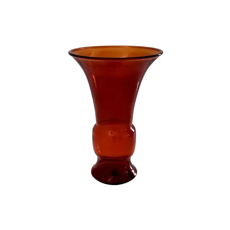 

Custom Made Home Decoration Ornaments Antique Frosted Amber Colored Borosilicate Tall Glass Bottle Flower Vases, Customized color