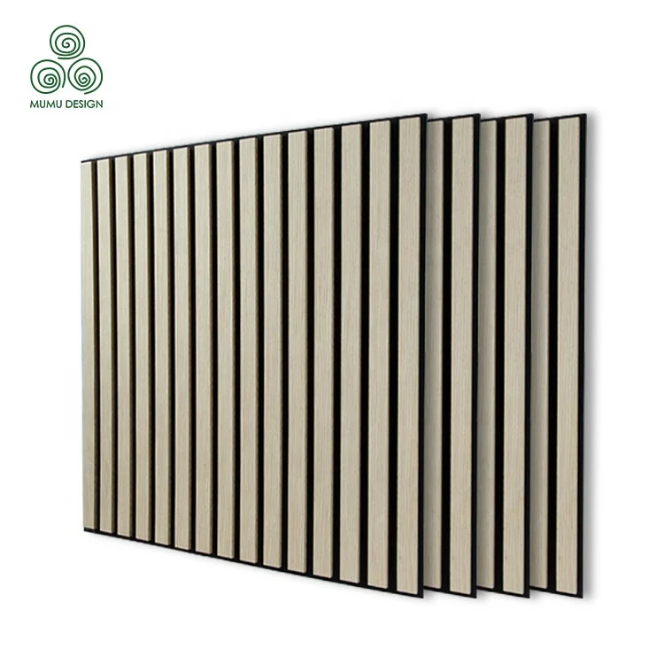 

MUMU Flexible Decor Acoustic Fabric Wrapped Soundproof Office Partition Diffused Wood Slatted Wall Panels