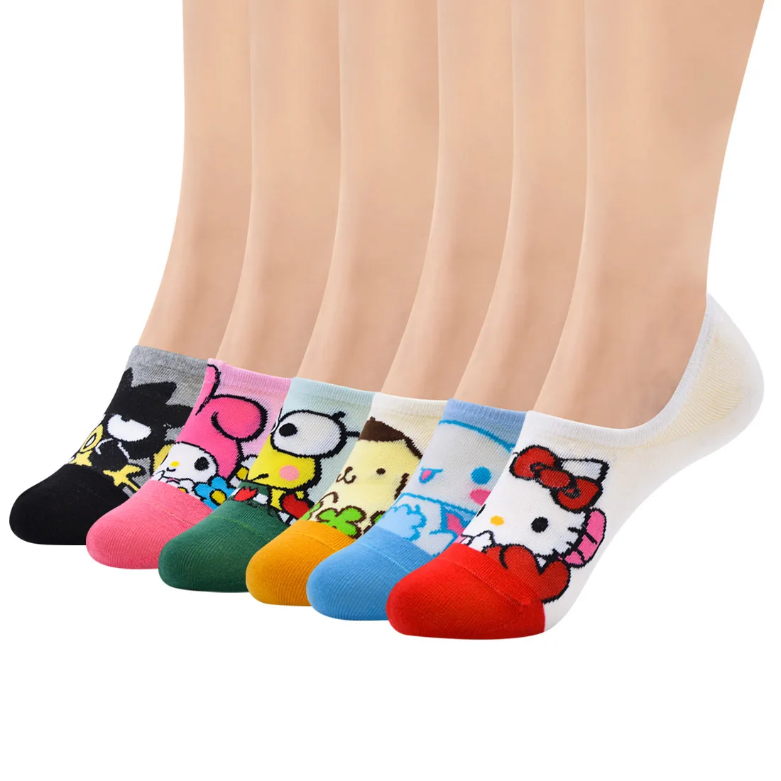 

Fast dispatch Wholesale Anime Meias Chaussettes Cartoon KT cat No Slip Invisible Socks Women Low cut Sock, Custom color