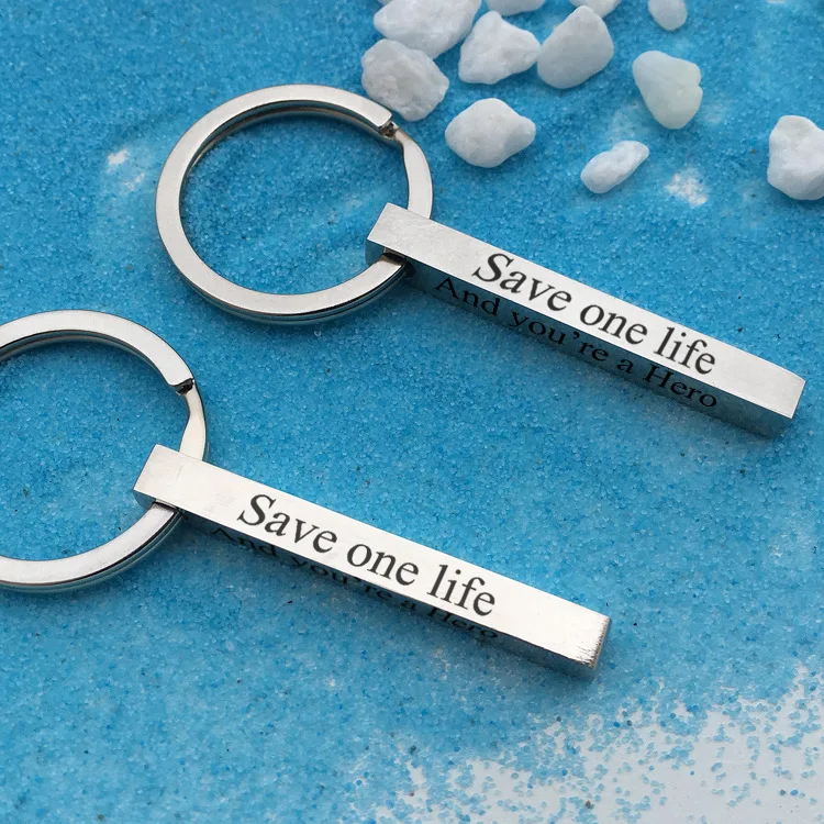 

Thanks Doctor Save one life You Are A Hero Stainless Steel Bar Keychain, As the picture show