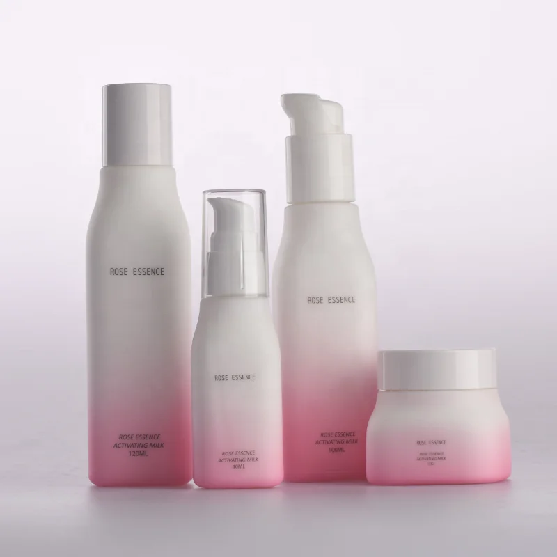 
Recyclable bottles cosmetics skincare packaging opal glass bottle container 