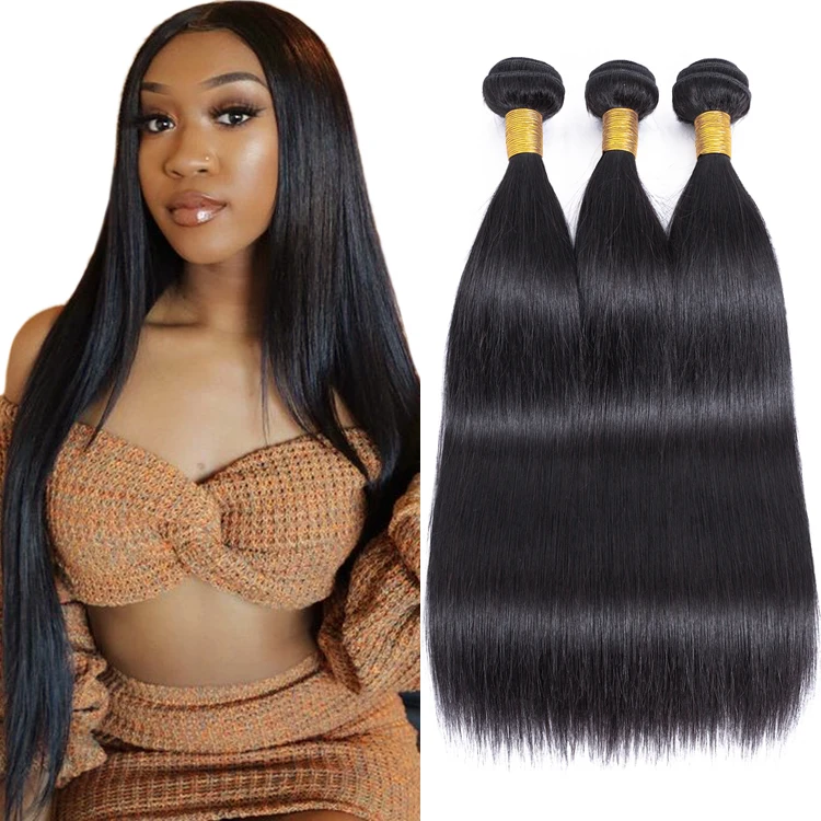 

Factory price 100% Human Hair Weave Bundles Straight Hair Pieces For Black Women