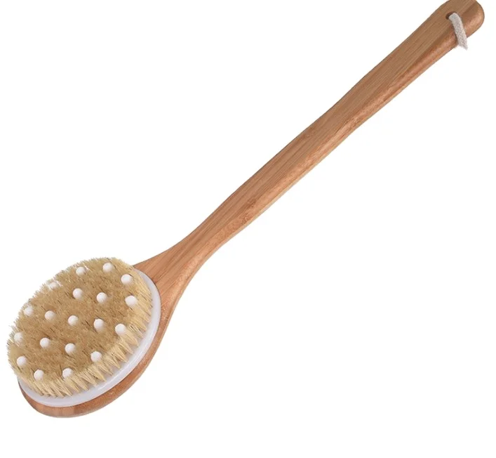 

Long handle bamboo bath massage brush back scrubber brush