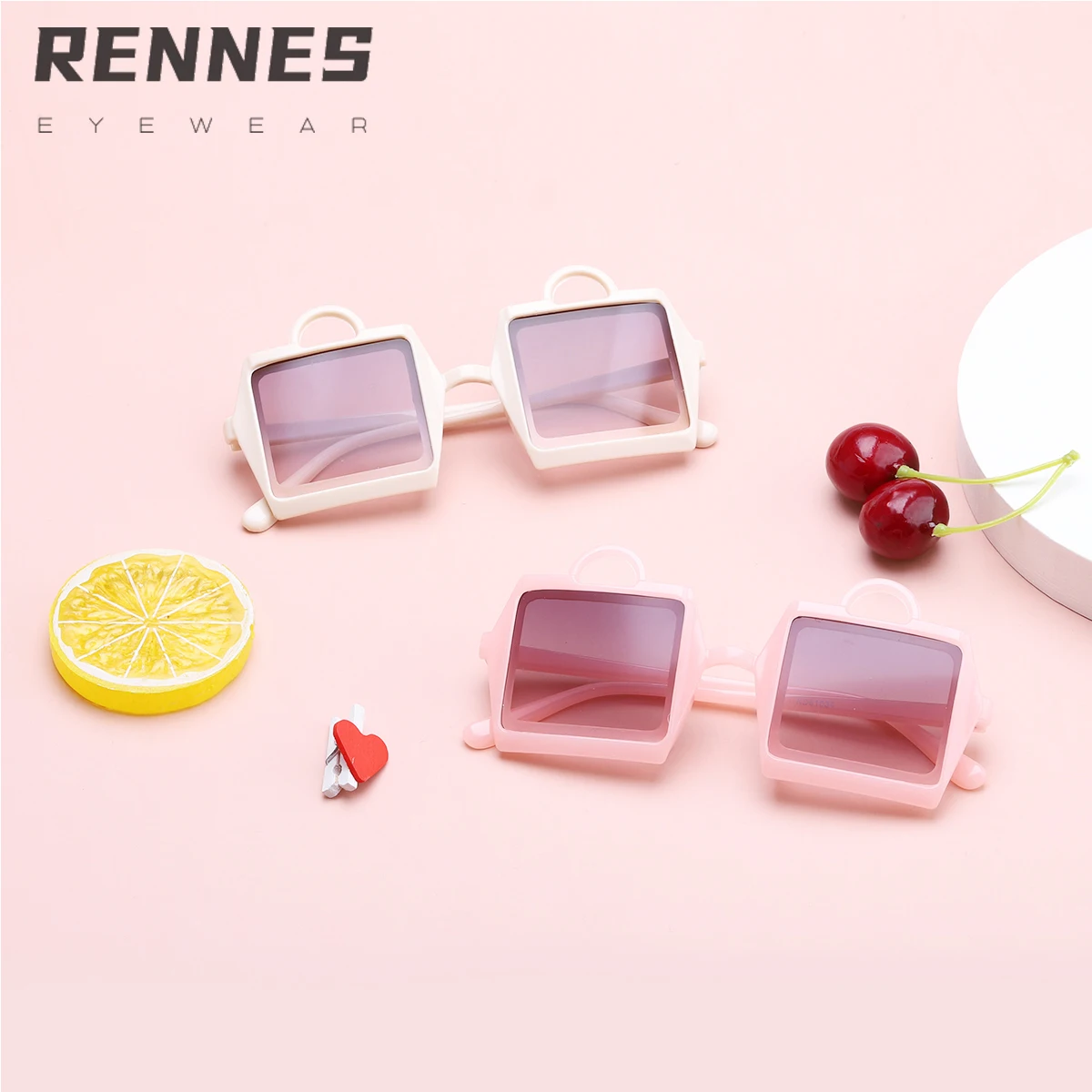 

RENNES [RTS] New hot cute bag Pc Materical Square Children Sunglasses UV400 kids eyewear children, Custom color