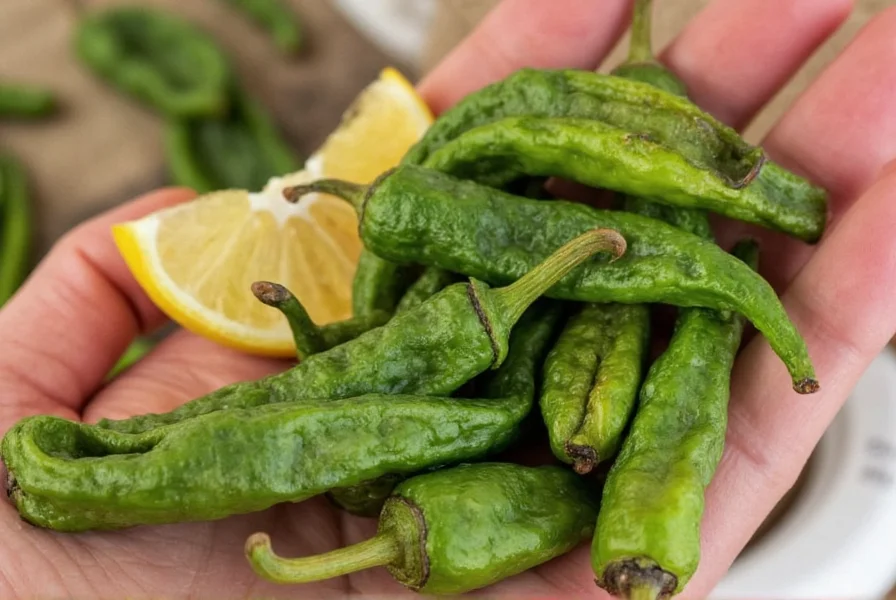 Toasting dried poblano peppers in a skillet