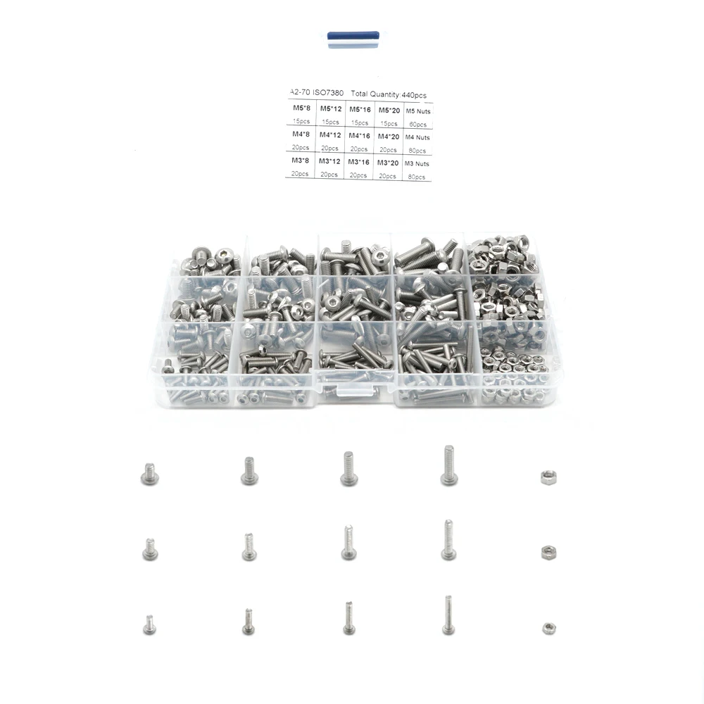 

800pcs DIN7981 GB845 A2 Stainless Steel Phillips Pan Head Screws Metric M2 x 16mm M2 x 6mm M2 x 8mm M2 x 5mm M2 x 12mm