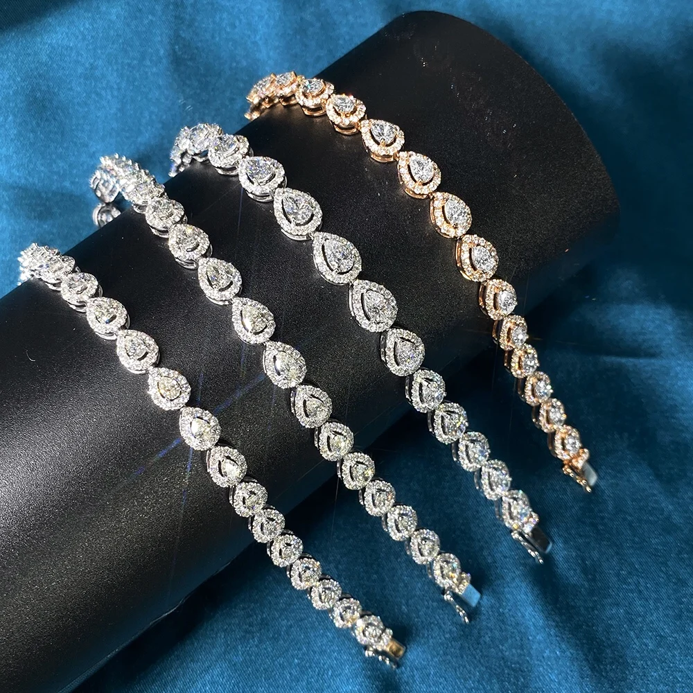 

New 18K gold drop special diamond bracelet diamond tennis bracelet, White
