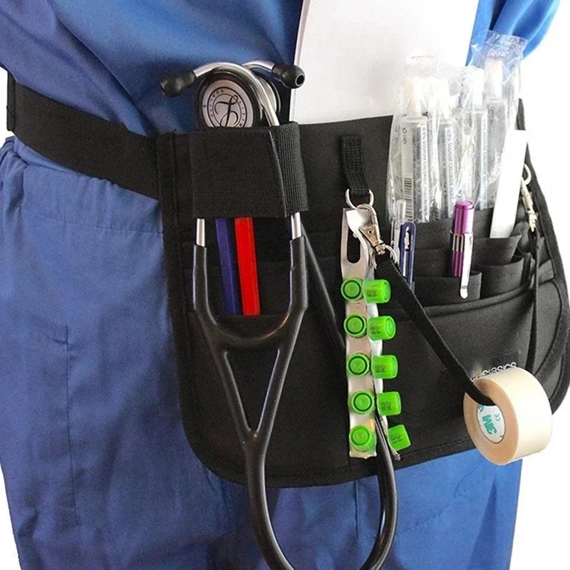 

Custom Logo oxford Portable Medical Belt Utility Kit Nurse Pocket fanny pack Organizer nurse waist bag with phone pocket, Black/gray/navy/purple/custom made
