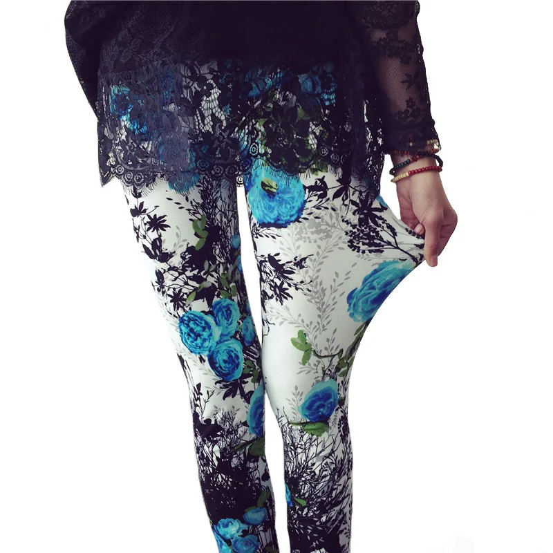 

CUHAKCI Hot Sale Printing Leggins Plus size Pencil Pants High Quality Trousers Women Fitness Elasticity Milk Silk Leggings, Colorful