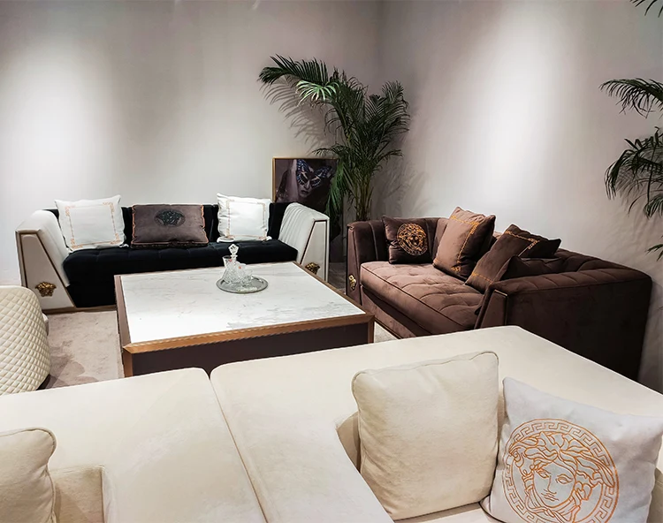 
italian brand luxury living room sofa with nubuck or Suede 